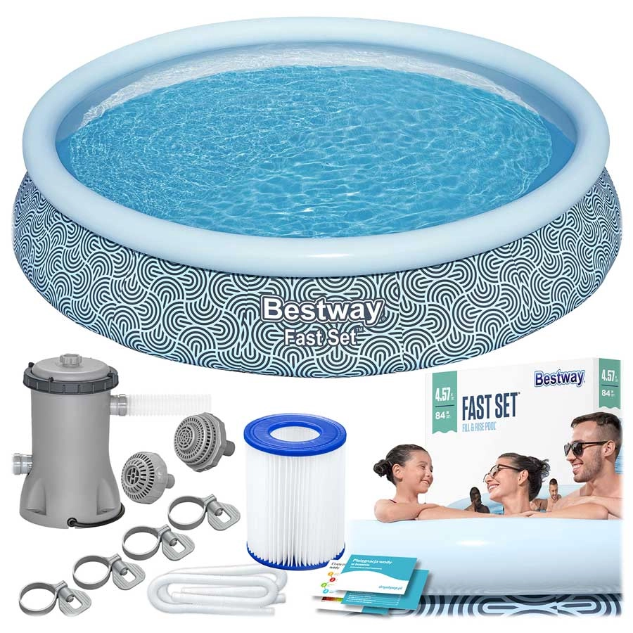 Zahradní nafukovací bazén Bestway Fast Set 457 × 84 cm se sadou 9 v 1