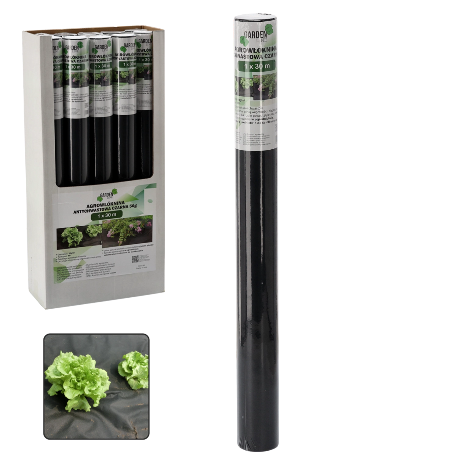 Levně Agrotextilie proti plevelu 1 × 30 m černá 50 g/m²