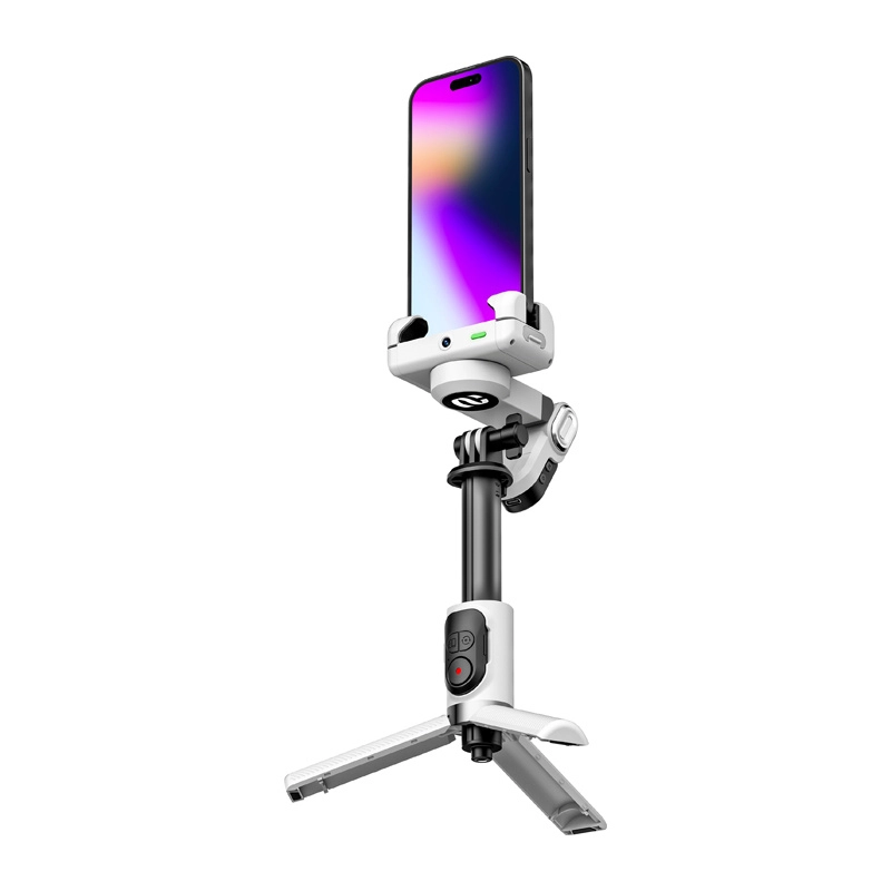 Levně AOCHUAN Stabilizátor M1 Pro s RGB osvětlením (bílý)