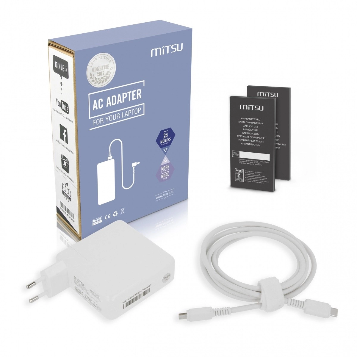 Levně Mitsu USB-C napájecí adaptér pro notebook 100 W (PD)