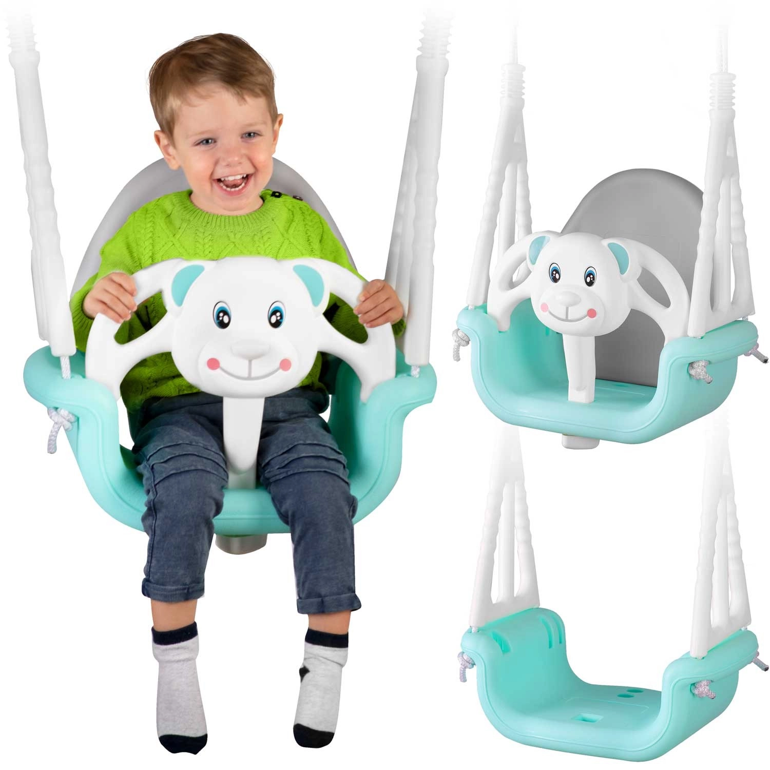 Levně Ricokids houpačka Elephant 3v1 tyrkysová