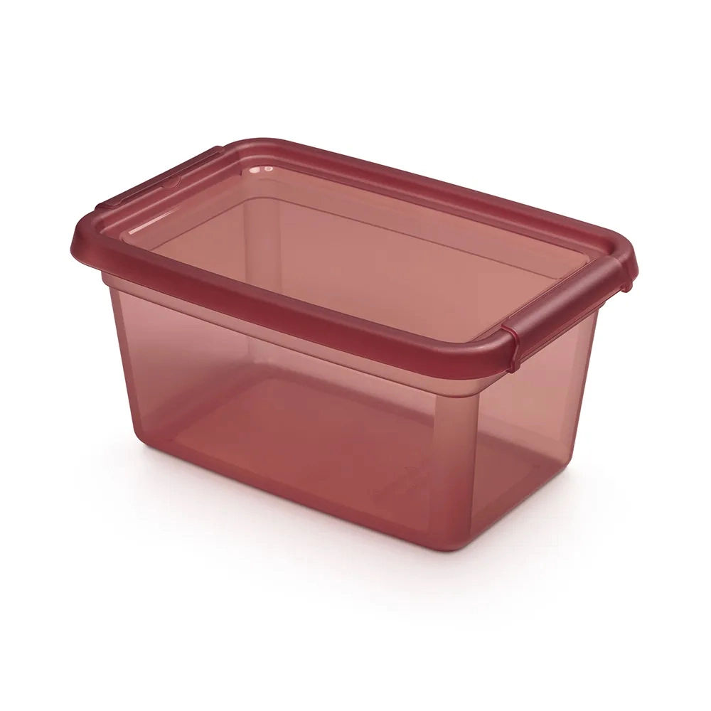 Levně Basestore úložná dóza s víkem a klipsy 4,5 l rhubarb