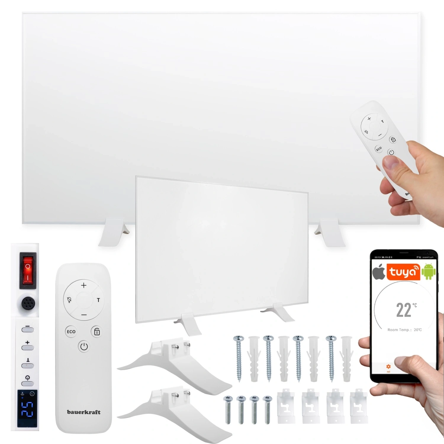 Levně Infračervený panelový ohřívač 600 w s wifi, 60 × 100 cm