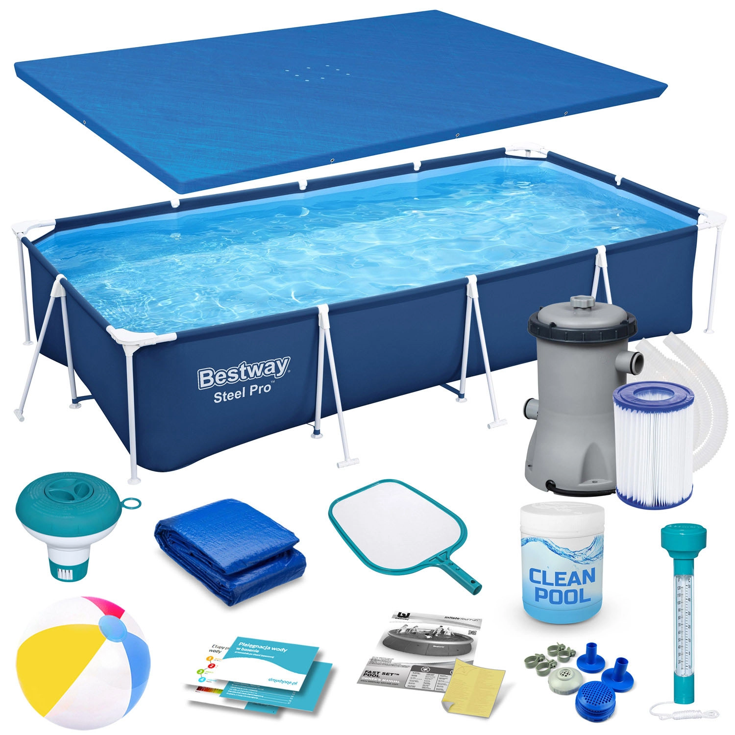Zahradní rámový bazén 400 × 211 × 81 cm set 15v1 BESTWAY Steel Pro