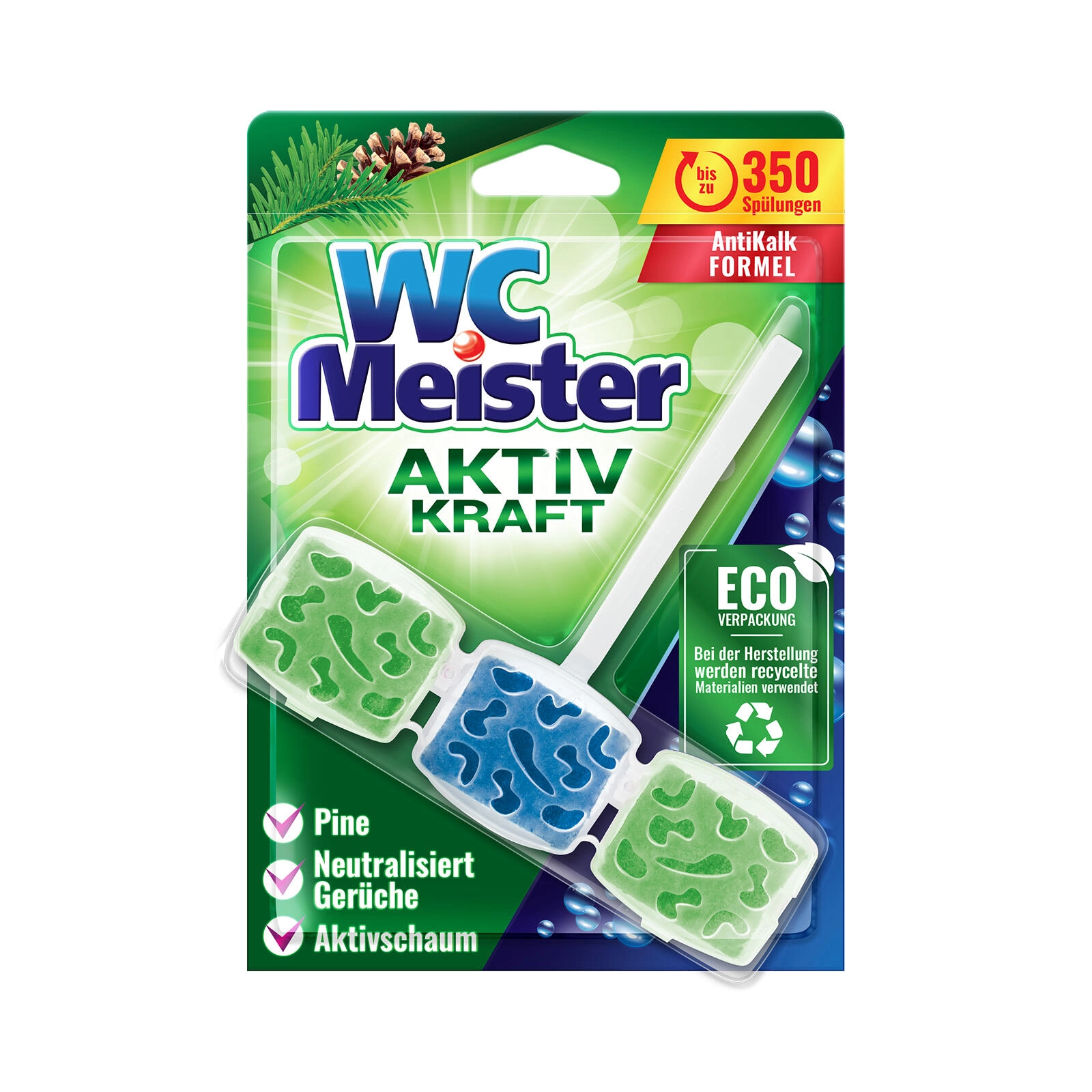 Levně WC Meister Aktiv Kraft vůně lesa WC blok, 45 g