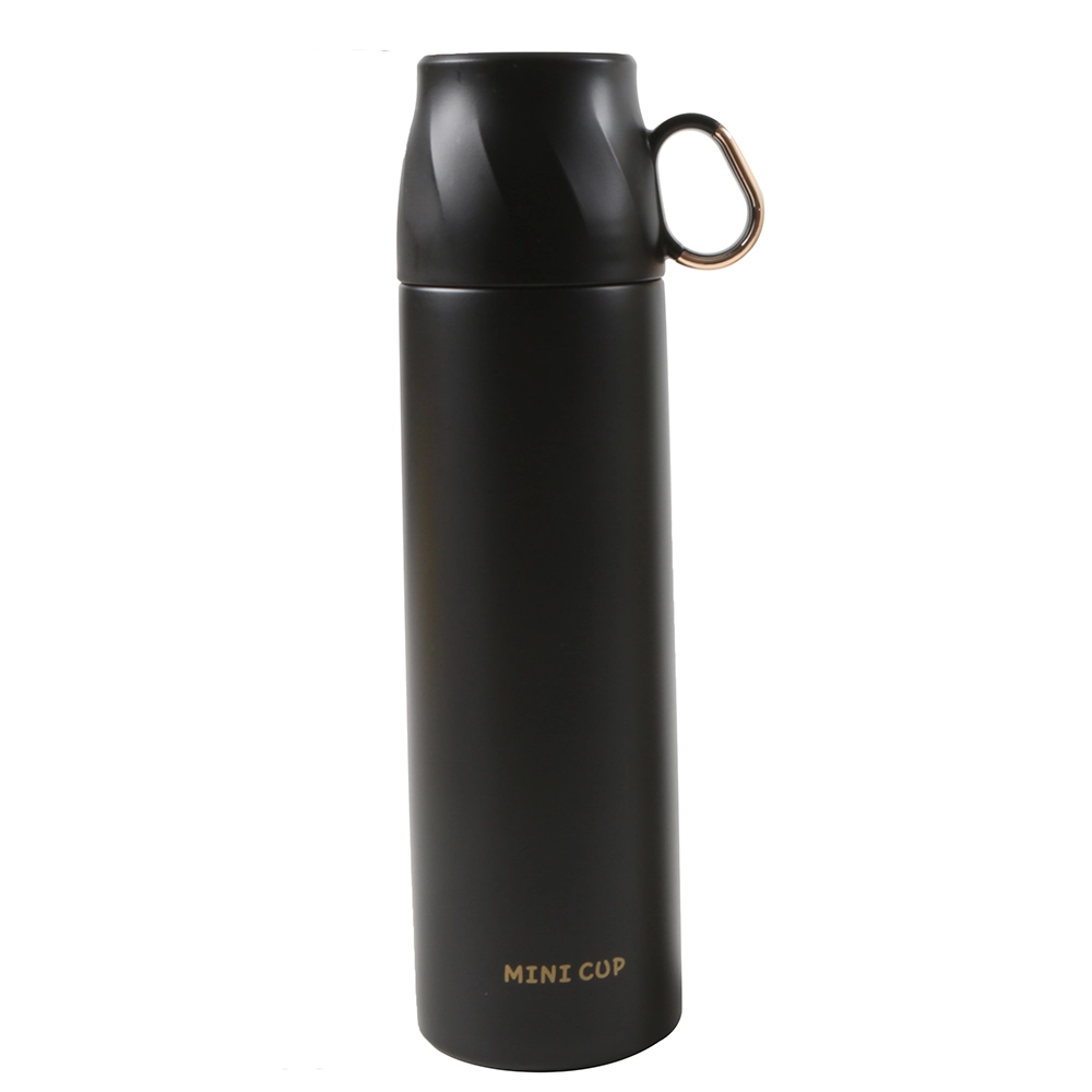 Levně Altom Design termos s víčkem ve tvaru šálku 500 ml černý se zlatými detaily
