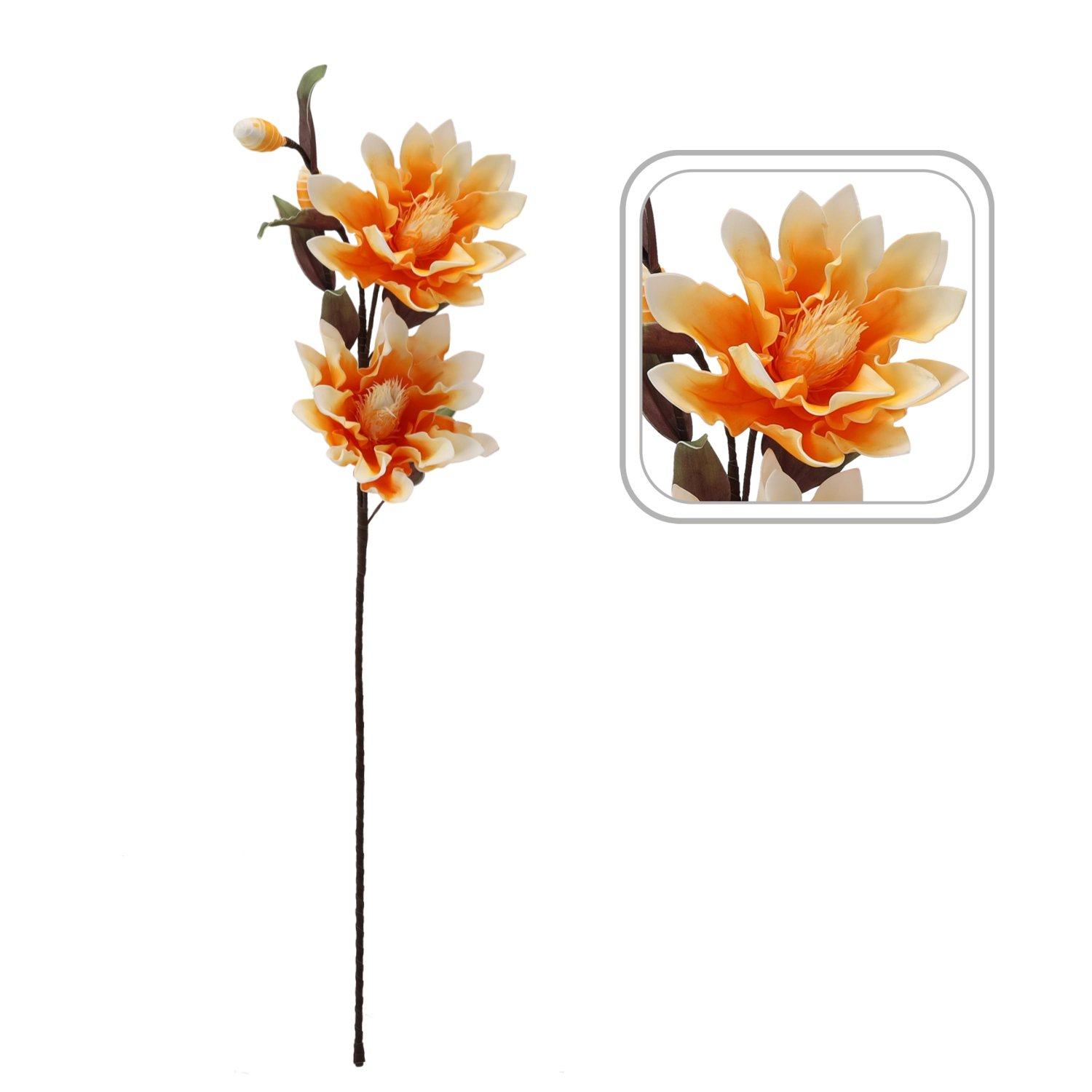 Levně Dekorativní umělá květina 111 cm oranžová