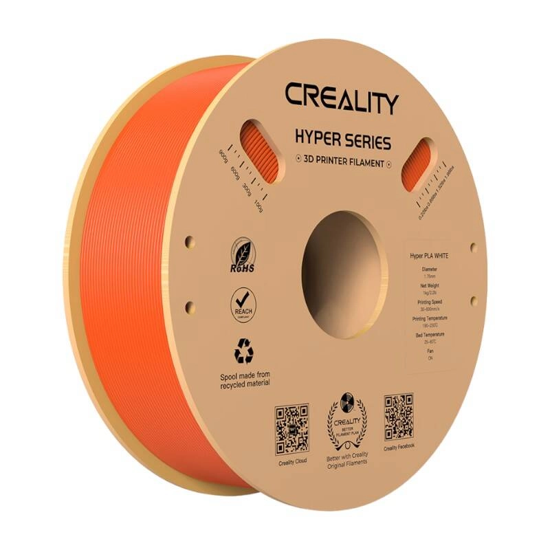 Levně Oranžový filament CREALITY Hyper PLA 1,75 mm, 1 kg