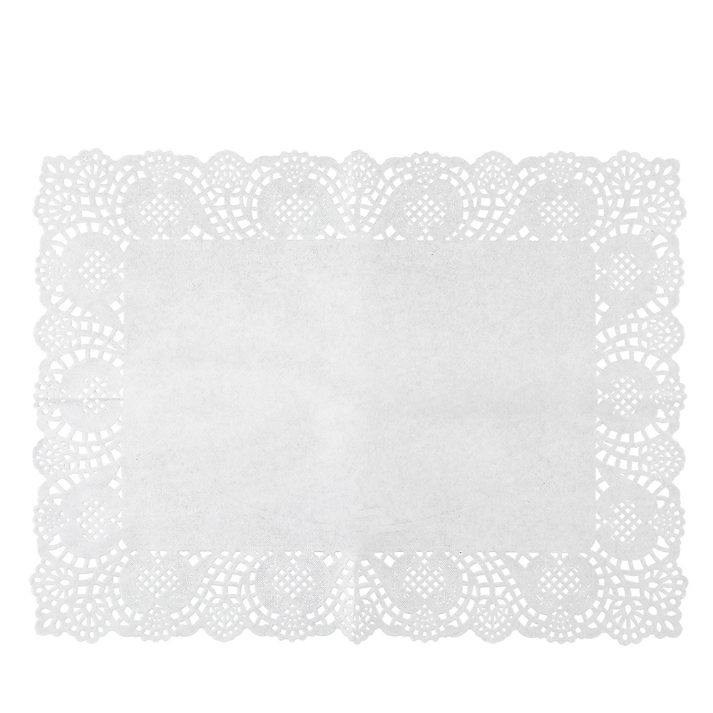 Levně Bílé papírové obdélníkové podložky pod zákusky 40 × 30 cm (8 ks)