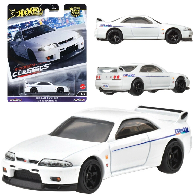 Levně Hot Wheels Premium kovový model nissan skyline gtr 1:64