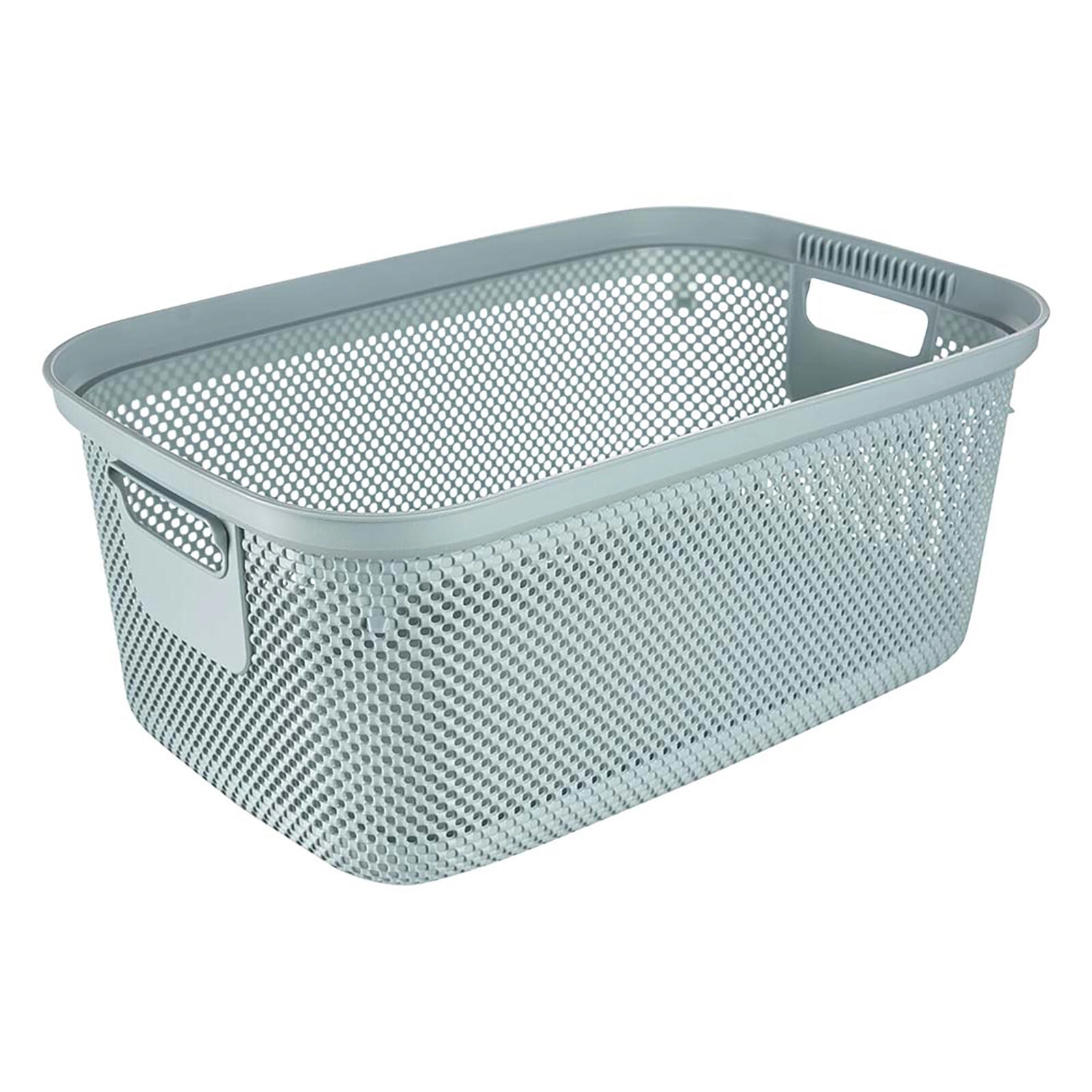 Levně Koš na čisté prádlo z plastu 53 × 34,5 × 22,5 cm – modrý