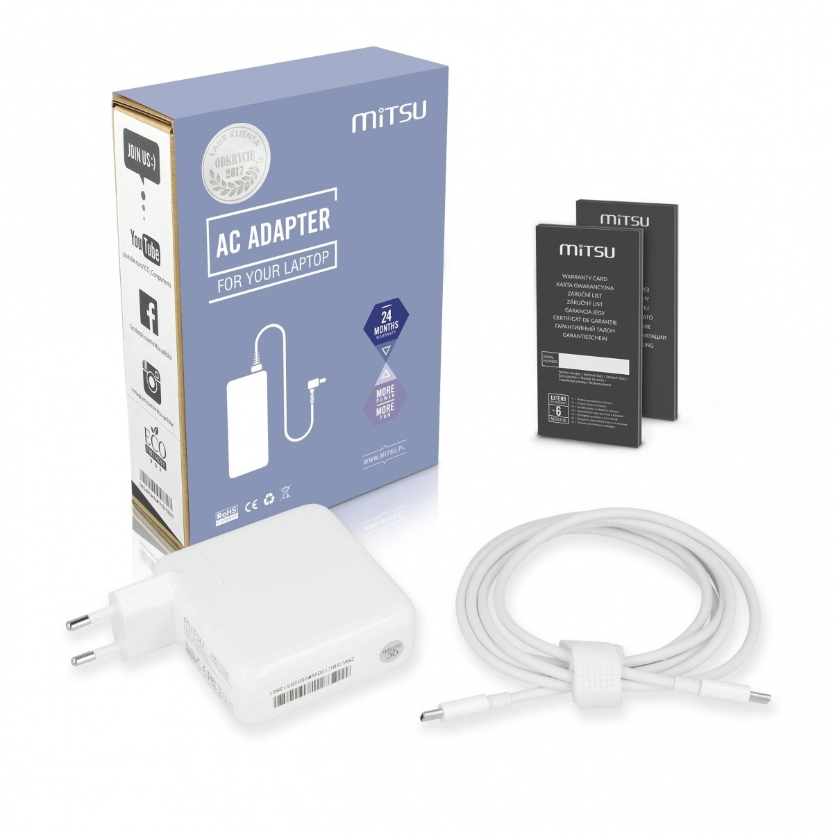 Levně Mitsu usb-c napájecí adaptér 100 w pd pro notebook