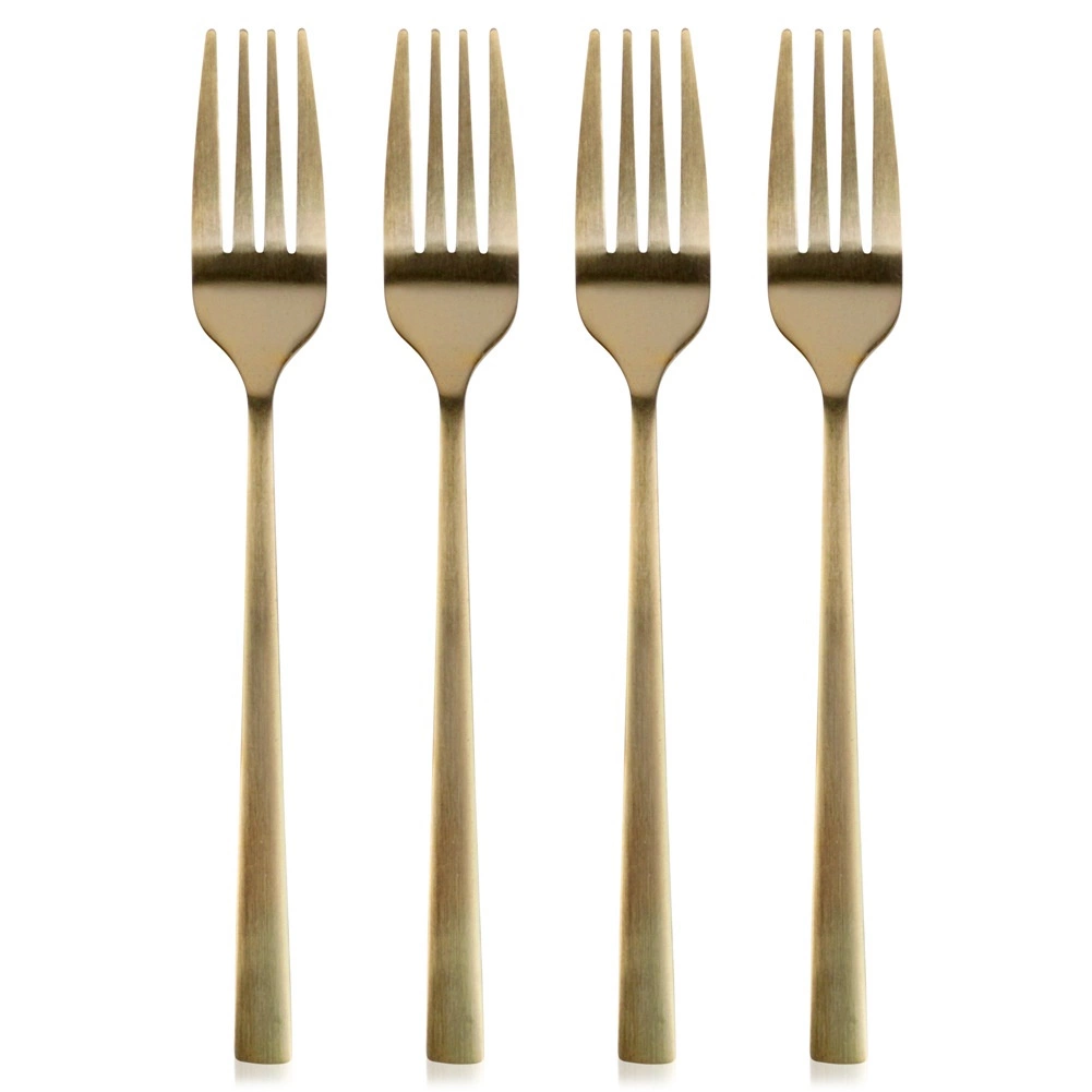 Levně Excellent Houseware Vidlička na dorty Gold sada 4 ks