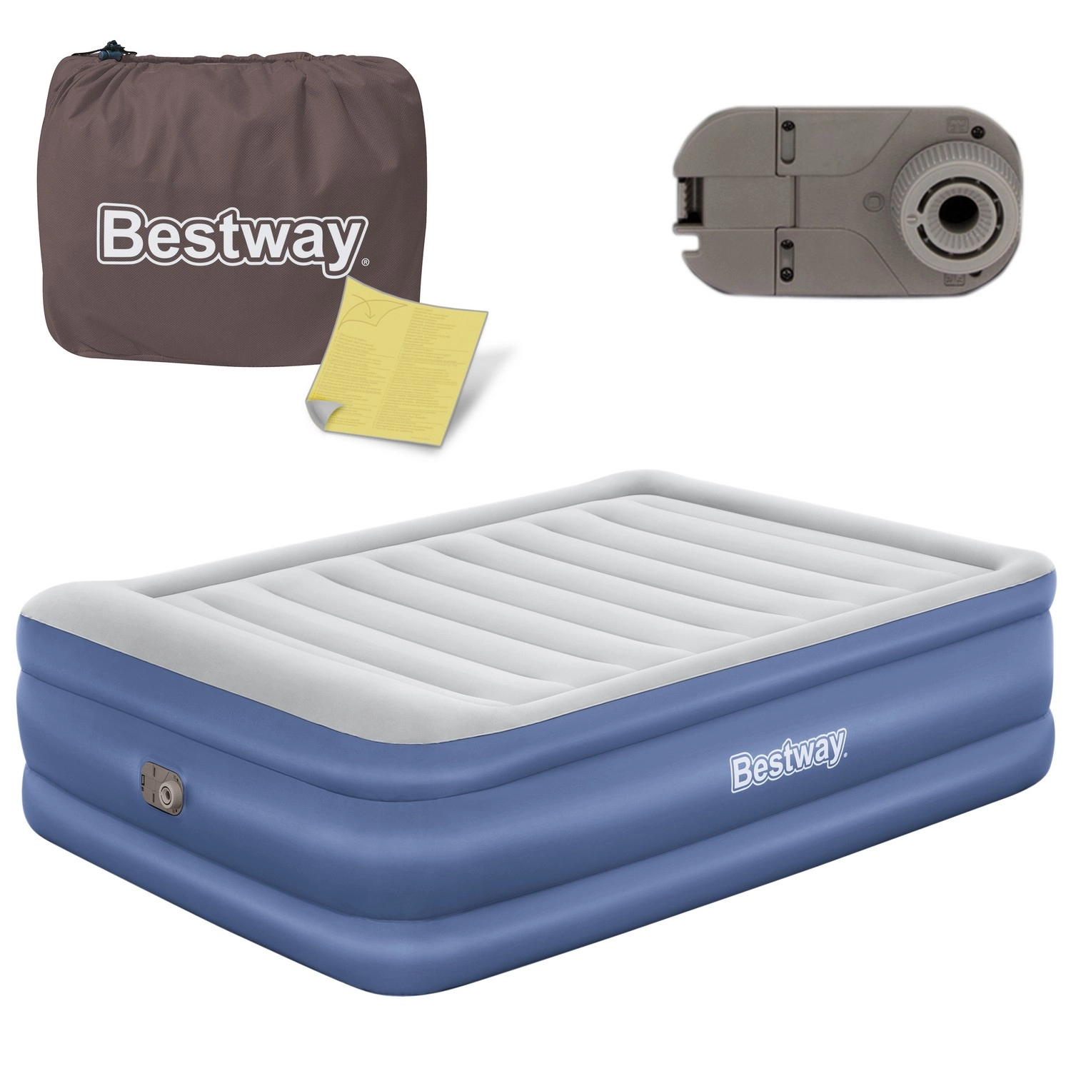 Levně Nafukovací matrace Bestway 203 × 152 × 61 cm s vestavěnou elektrickou pumpou