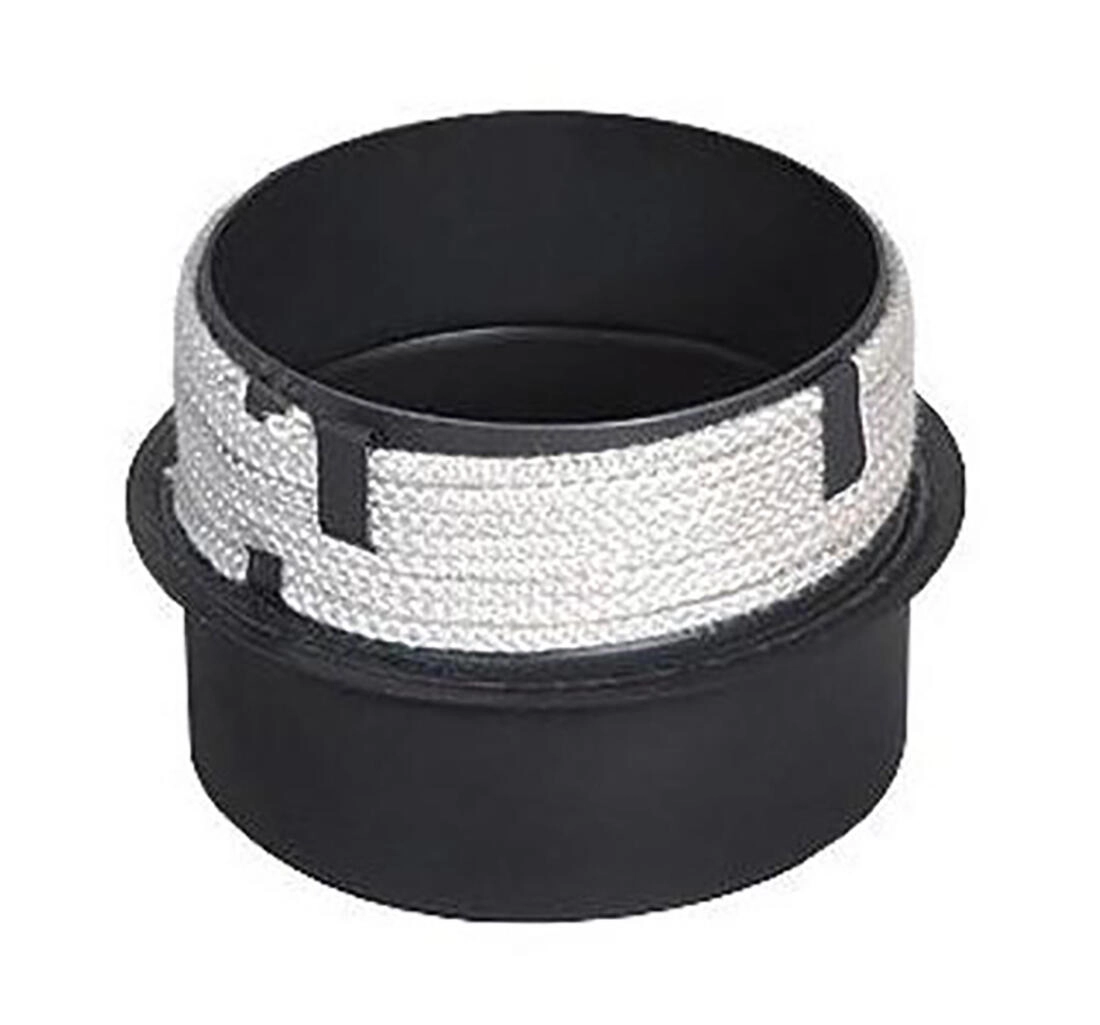 Levně Přechod do komína 200/200 mm s těsnicí šňůrou, délka 160 mm, tloušťka 1,5 mm, černý