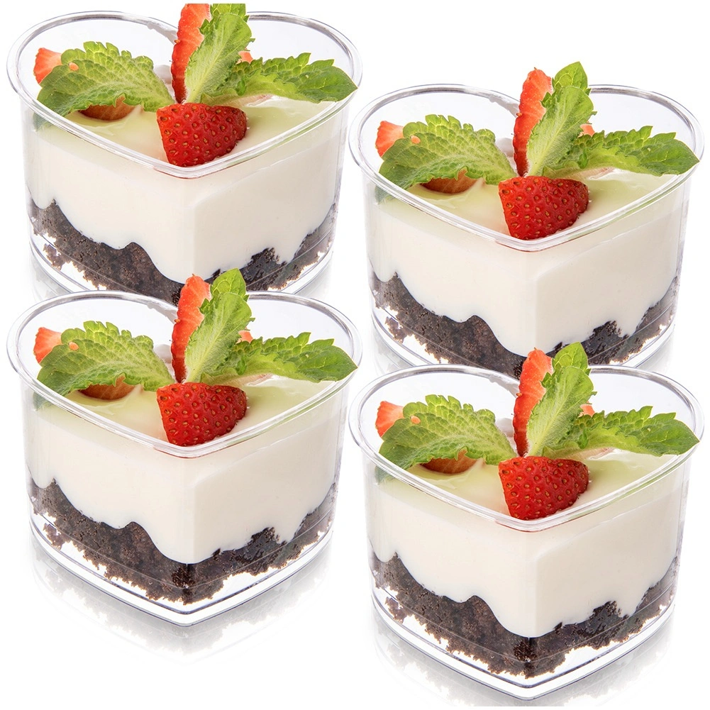 Pohárky na dezerty a občerstvení ve tvaru srdce 130 ml, 4 ks