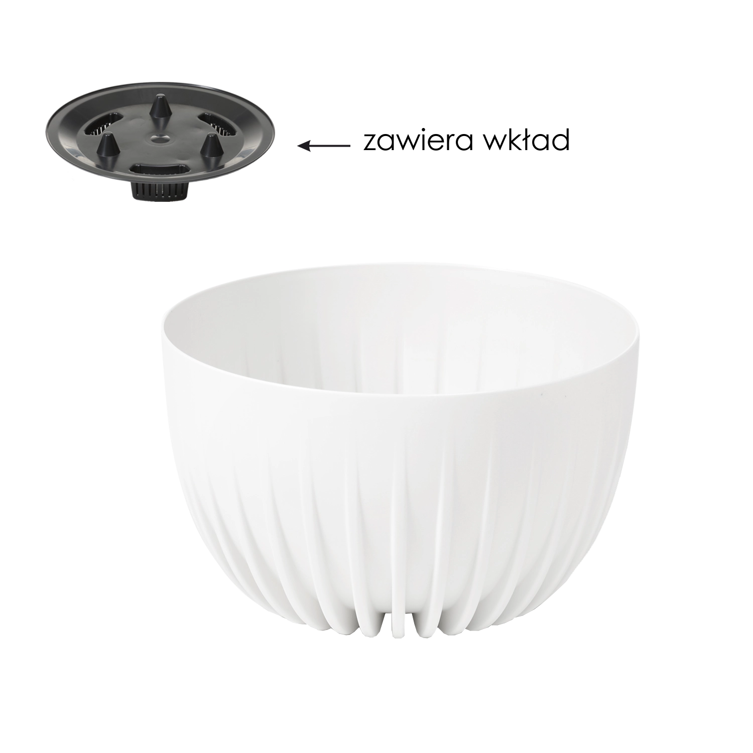 Levně Plastová mísa na rostliny MIRA 24 cm bílá s vložkou