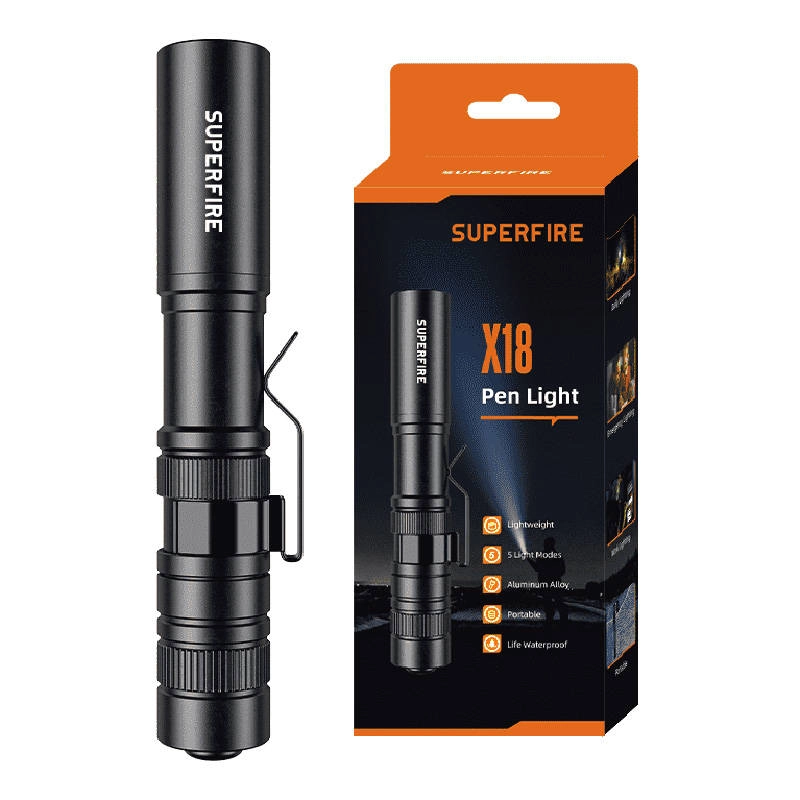 Levně Kapesní svítilna Superfire X18, 55 lm, 5 režimů, dosvit 38 m