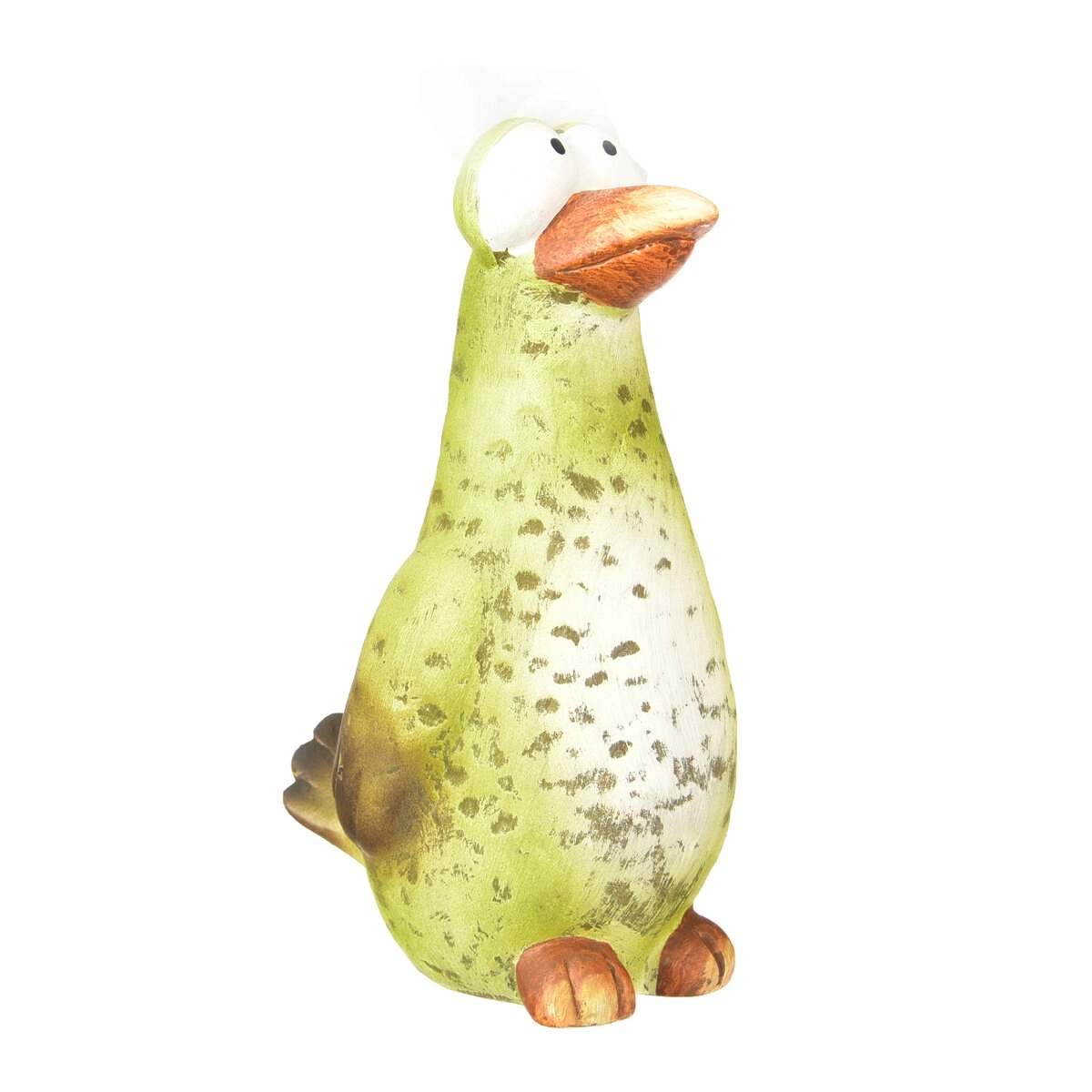 Levně Keramický dekorativní ptáček zelený 29 cm