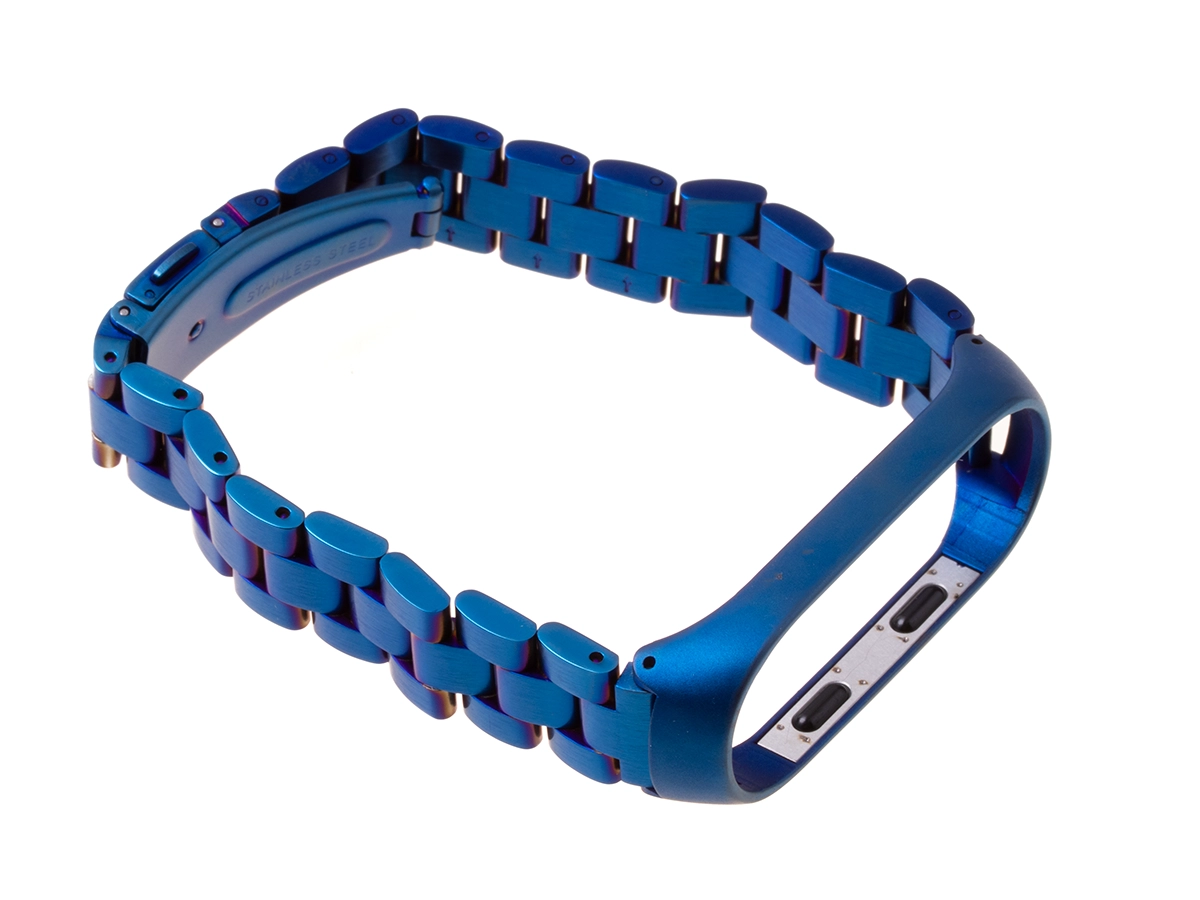 Levně Kovový řemínek pro XIAOMI MI BAND 3/4 – modrý