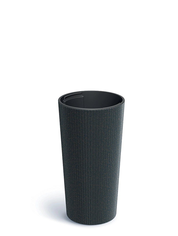 Levně Prosperplast Květináč Lamie Slim Eco Wood antracit, 20 cm