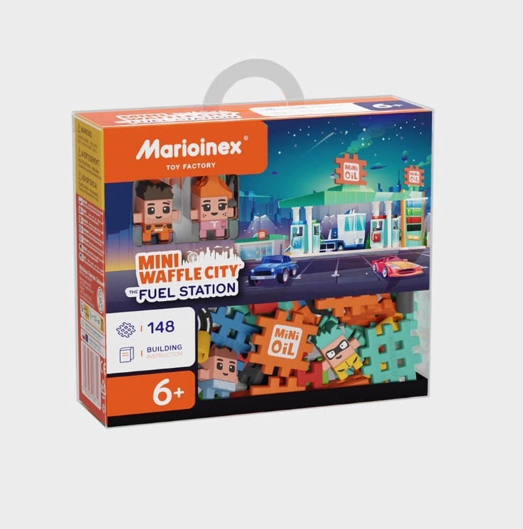 Levně Kostky Mini Waffle – čerpací stanice, 148 dílků
