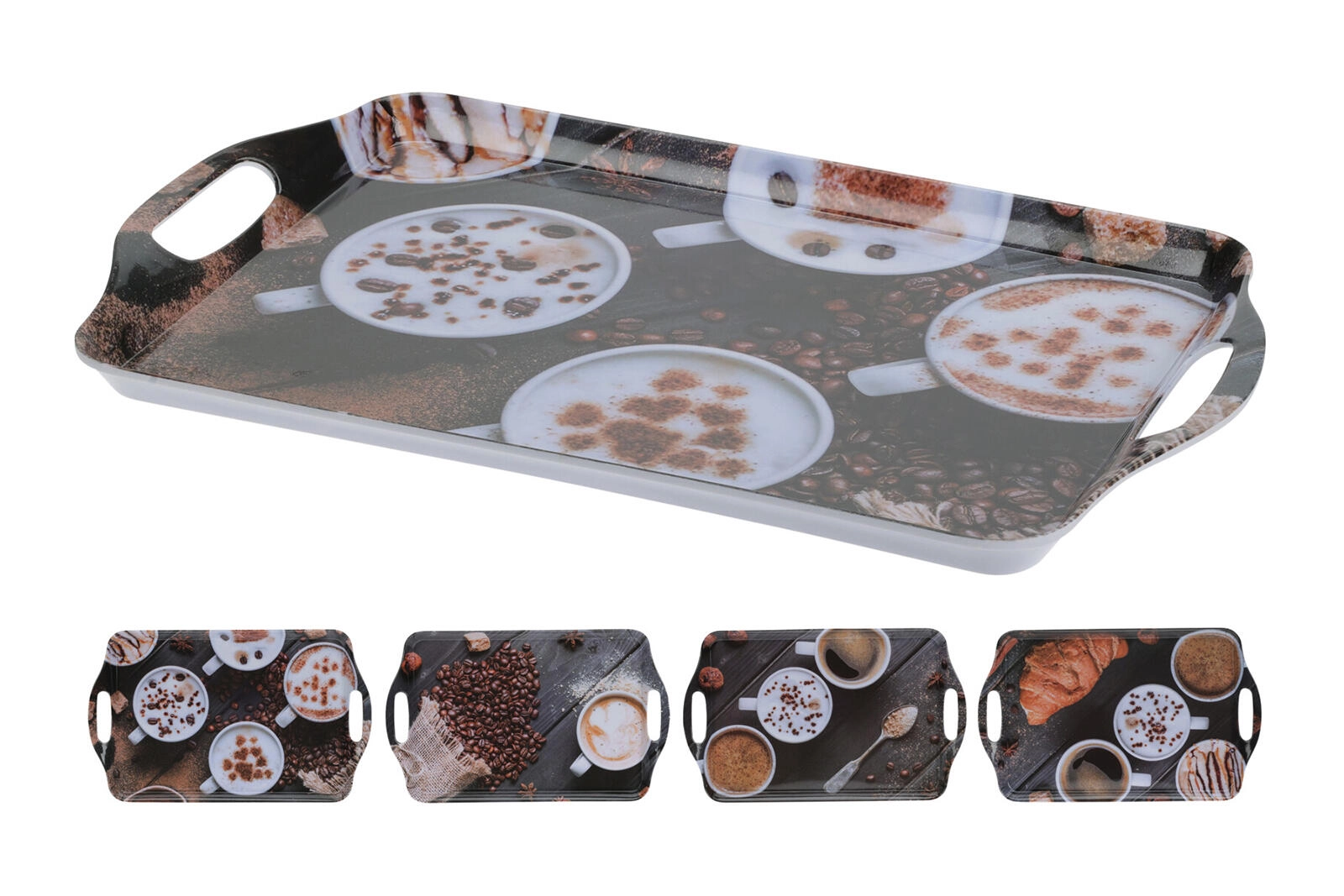 Levně Podnos melaminový Káva 38 × 23 cm – mix dekorů