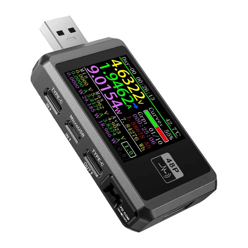 Levně FNIRSI FNB48P tester USB portů černý