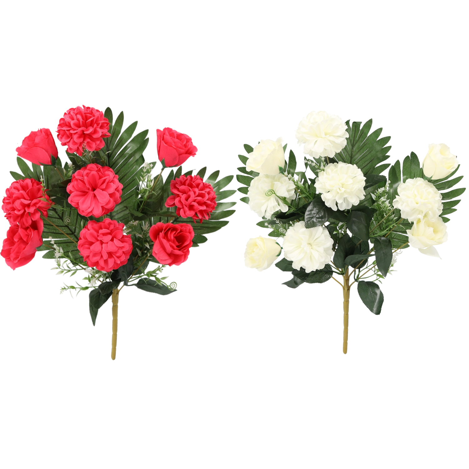 Levně Umělá větvička – kytice 9 chryzantém 47–50 cm, mix barev
