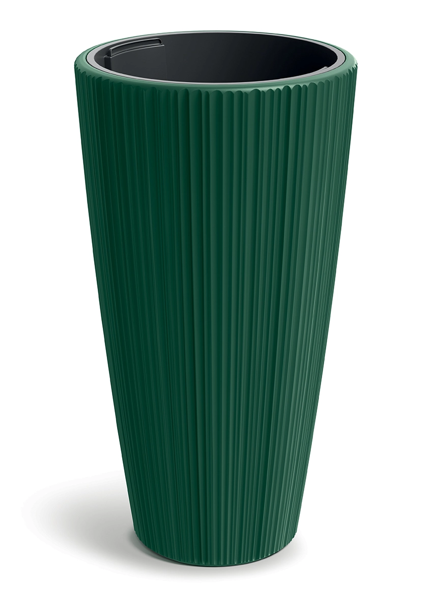 Levně Prosperplast Plastový květináč OROS tmavě zelený matný, 39 cm
