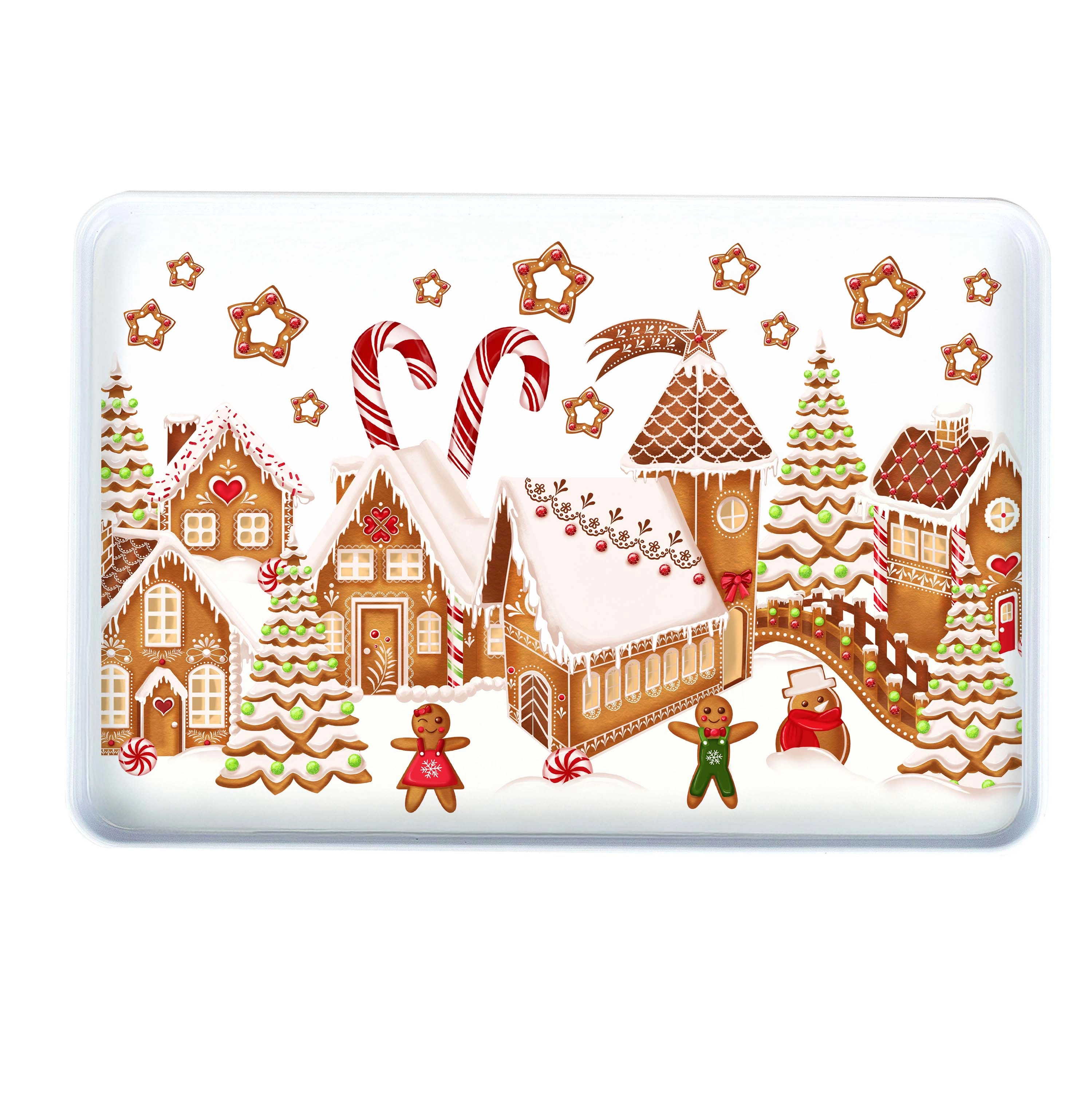 Levně TORO Melaminový servírovací tác 40x27cm perníčková vesnička