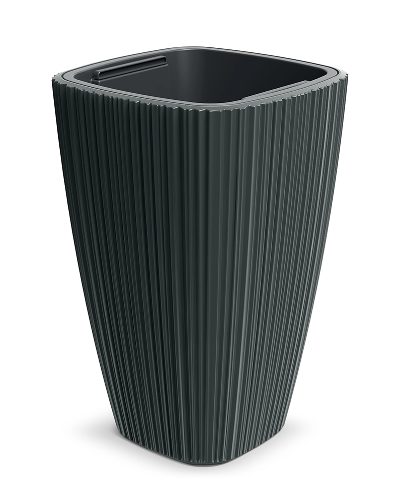 Levně Prosperplast Plastový květináč OROS tmavě šedý 29 cm