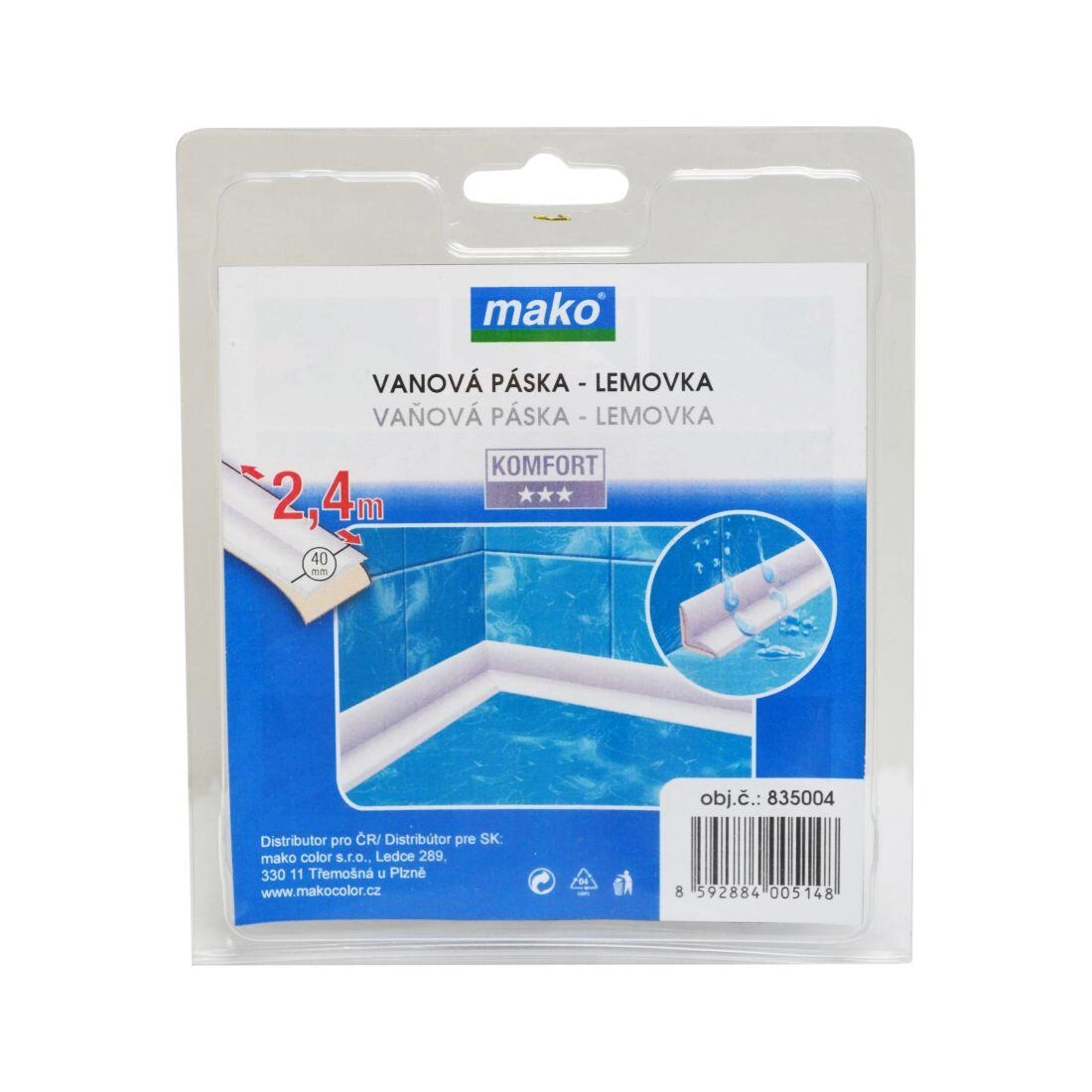 Levně Mako páska vanová lemovka 40 mm / 2,4 m