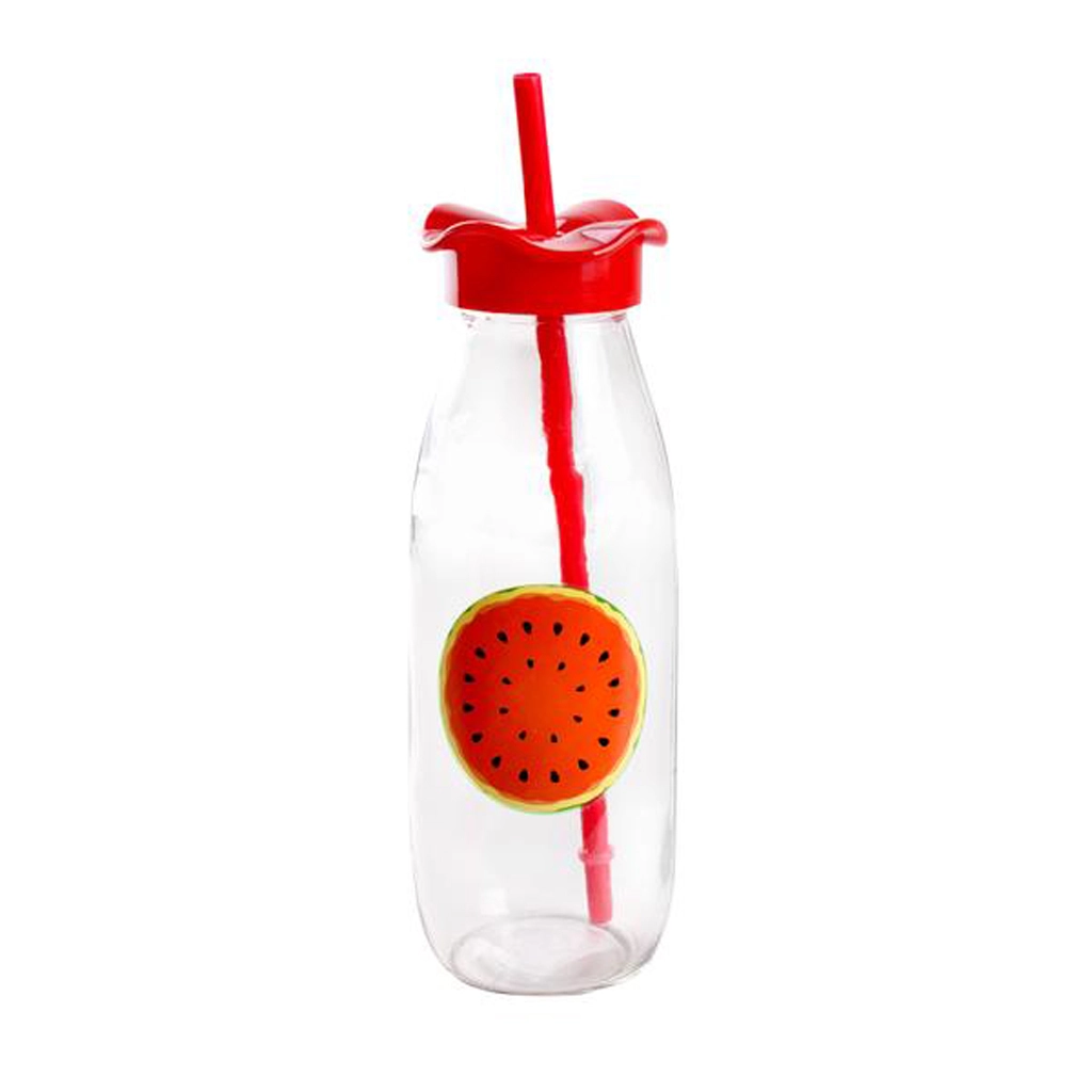 Levně Orion Skleněná láhev s víčkem a brčkem 500 ml