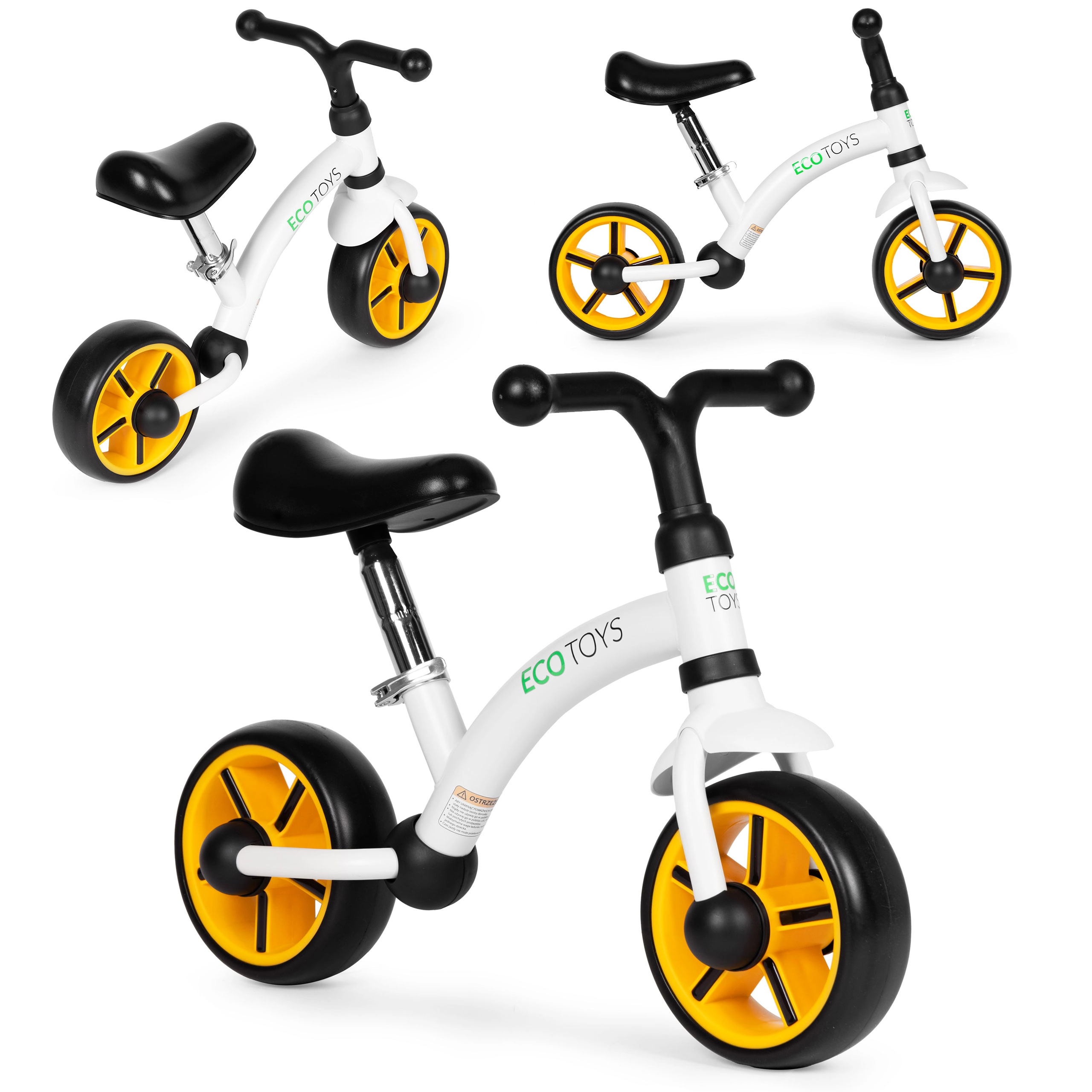 Levně Odrážedlo pro děti s EVA koly a nastavitelným sedlem ECOTOYS, černé