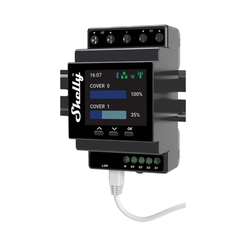 Levně Shelly Pro Dual Cover Shutter PM modul pro DIN lištu pro ovládání 2 motorů (LAN, WiFi, Bluetooth) SHELLY-PRO-DUAL-CS-PM