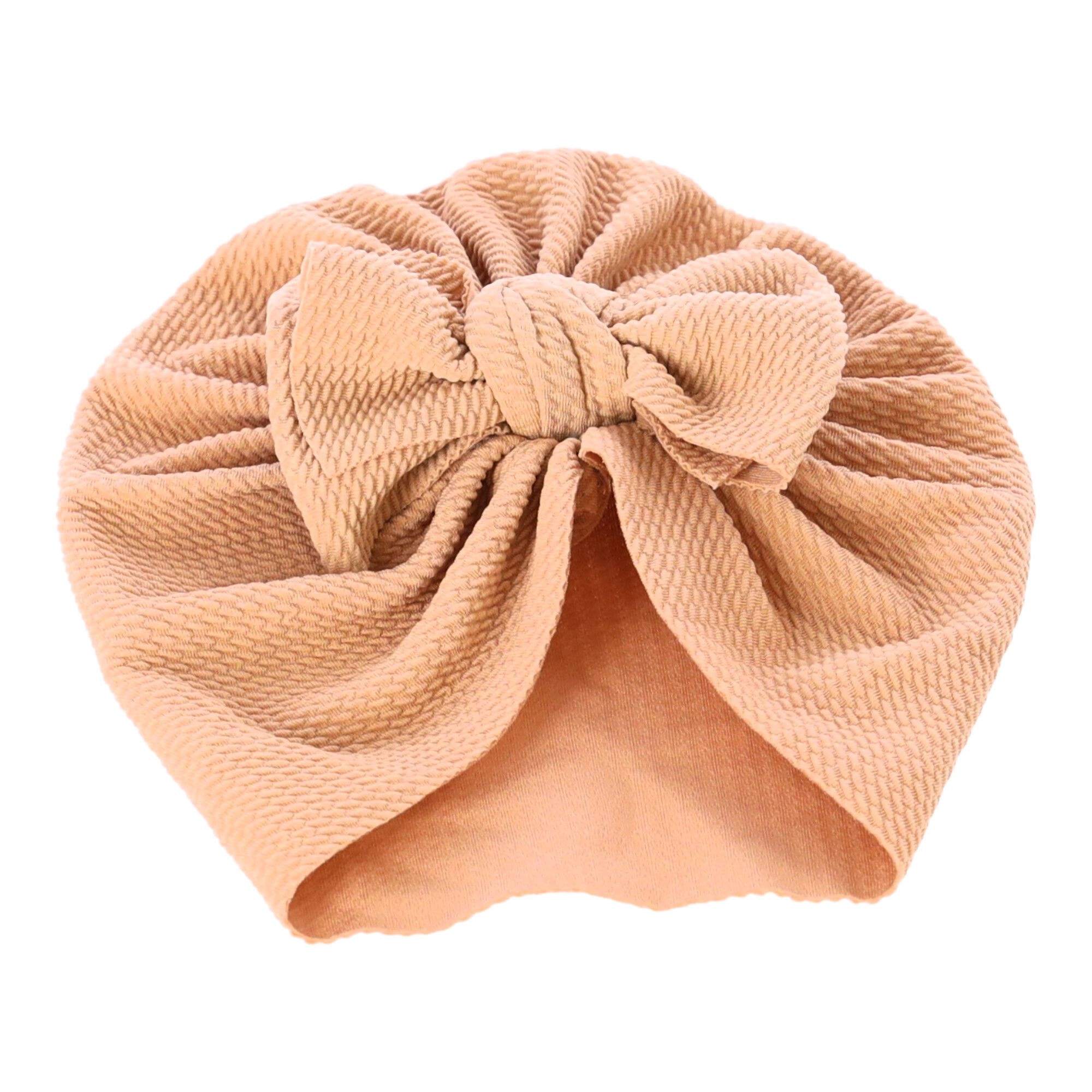 Dětský turban s mašlí – hnědý