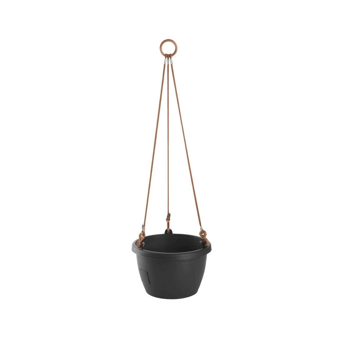 Levně Gardenico Samozavlažovací závěsný květináč Marina antracit pr. 25 cm