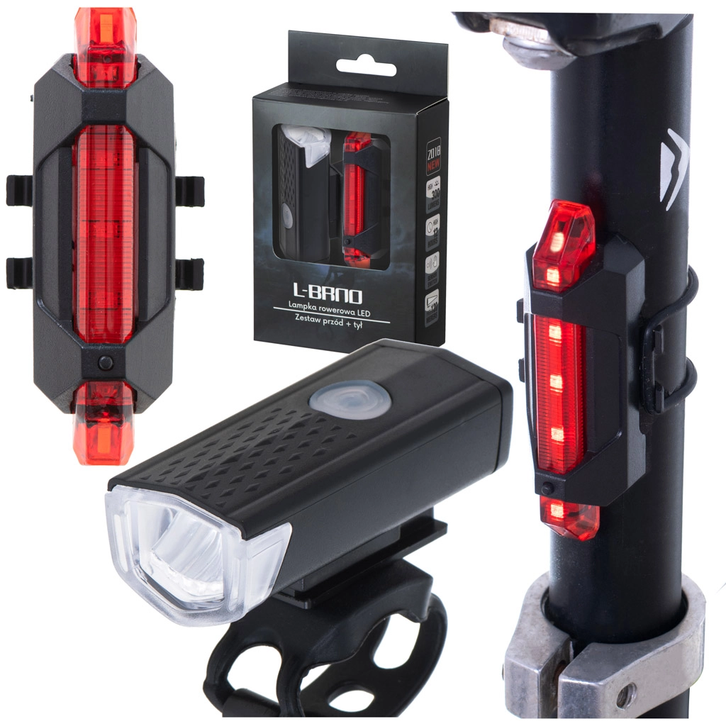 Levně Sada Led světel na kolo (přední zadní) USB