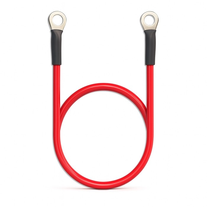 Levně Bateriový kabel s očky M8, 60 cm, červený, 10 AWG
