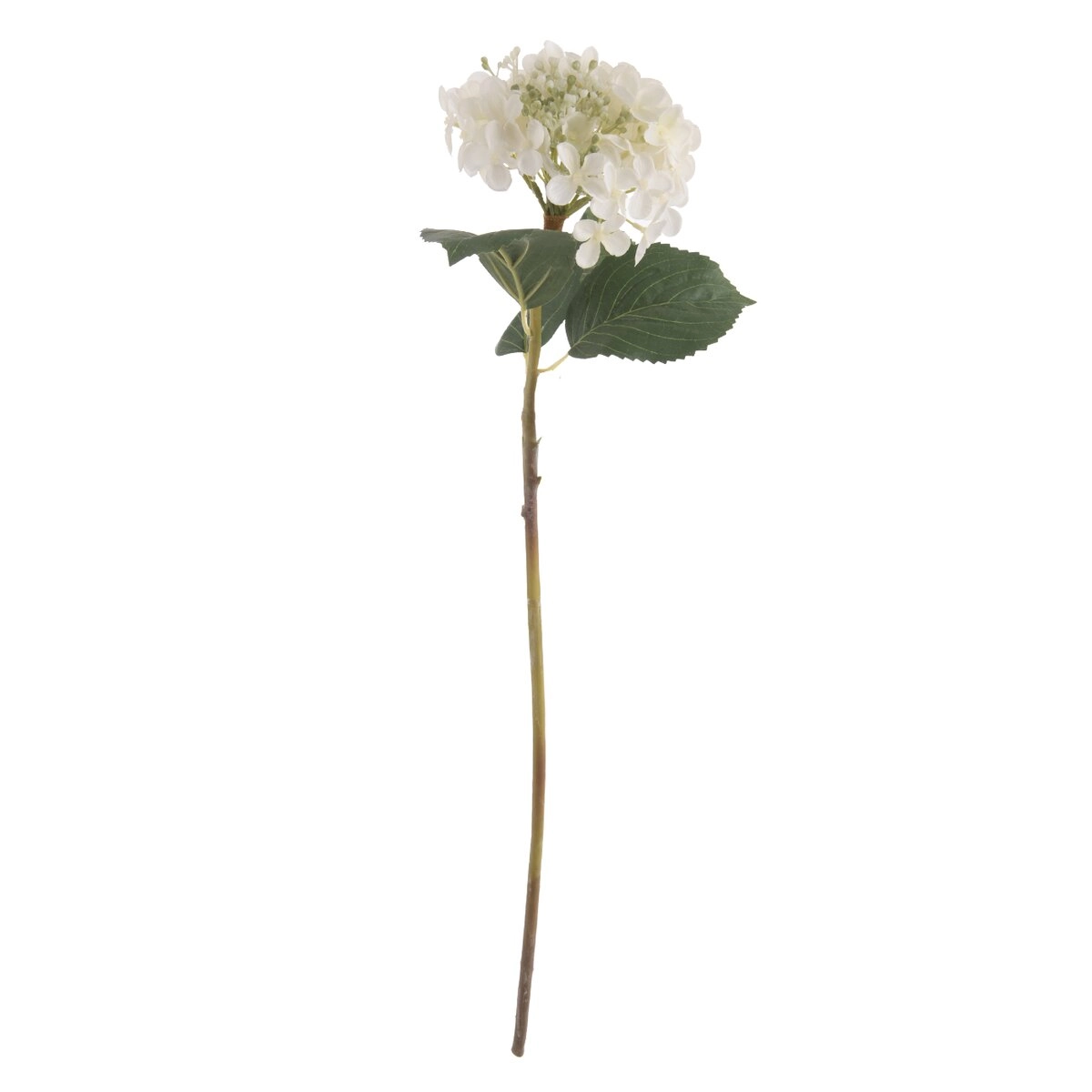 Levně Umělá květina Hortenzie bílá 64 cm