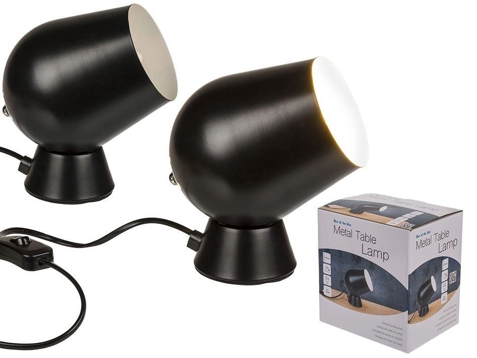 Levně Kovová stolní lampa černá