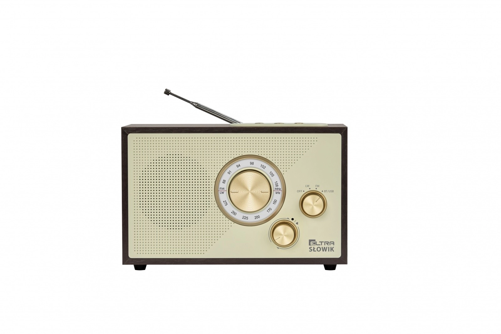 Levně stolní rádio OR Słowik s USB, Bluetooth a FM/LW – tmavě hnědé dřevo