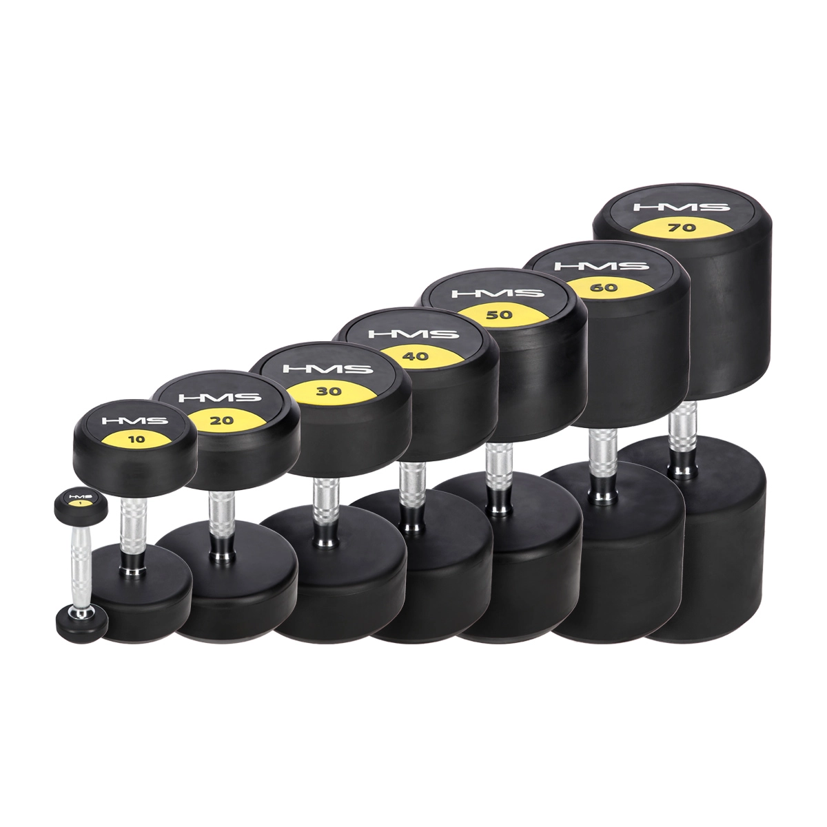 Levně Pogumovaná jednoruční činka HMS hg pro 10 kg