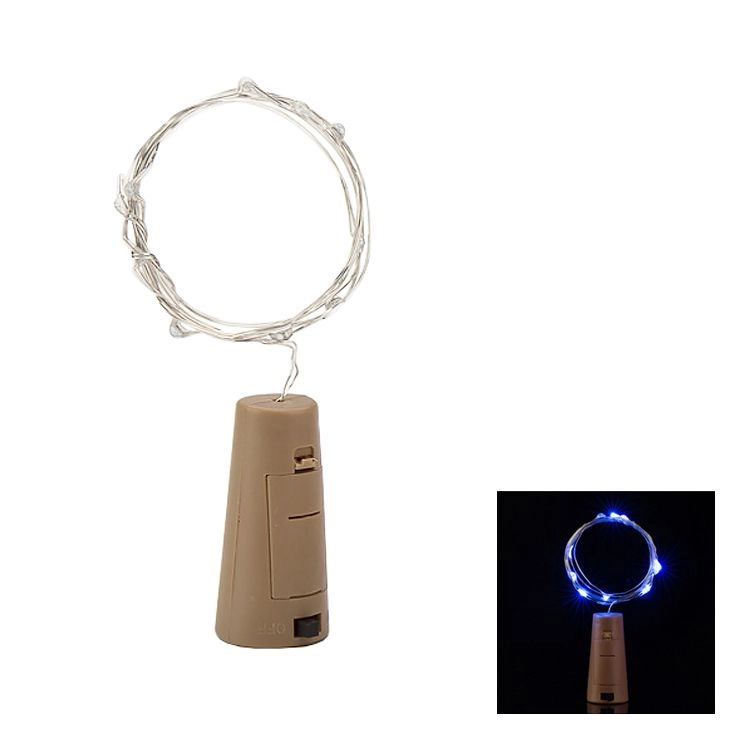 Levně Modrý LED řetěz s korkovou zátkou do lahve