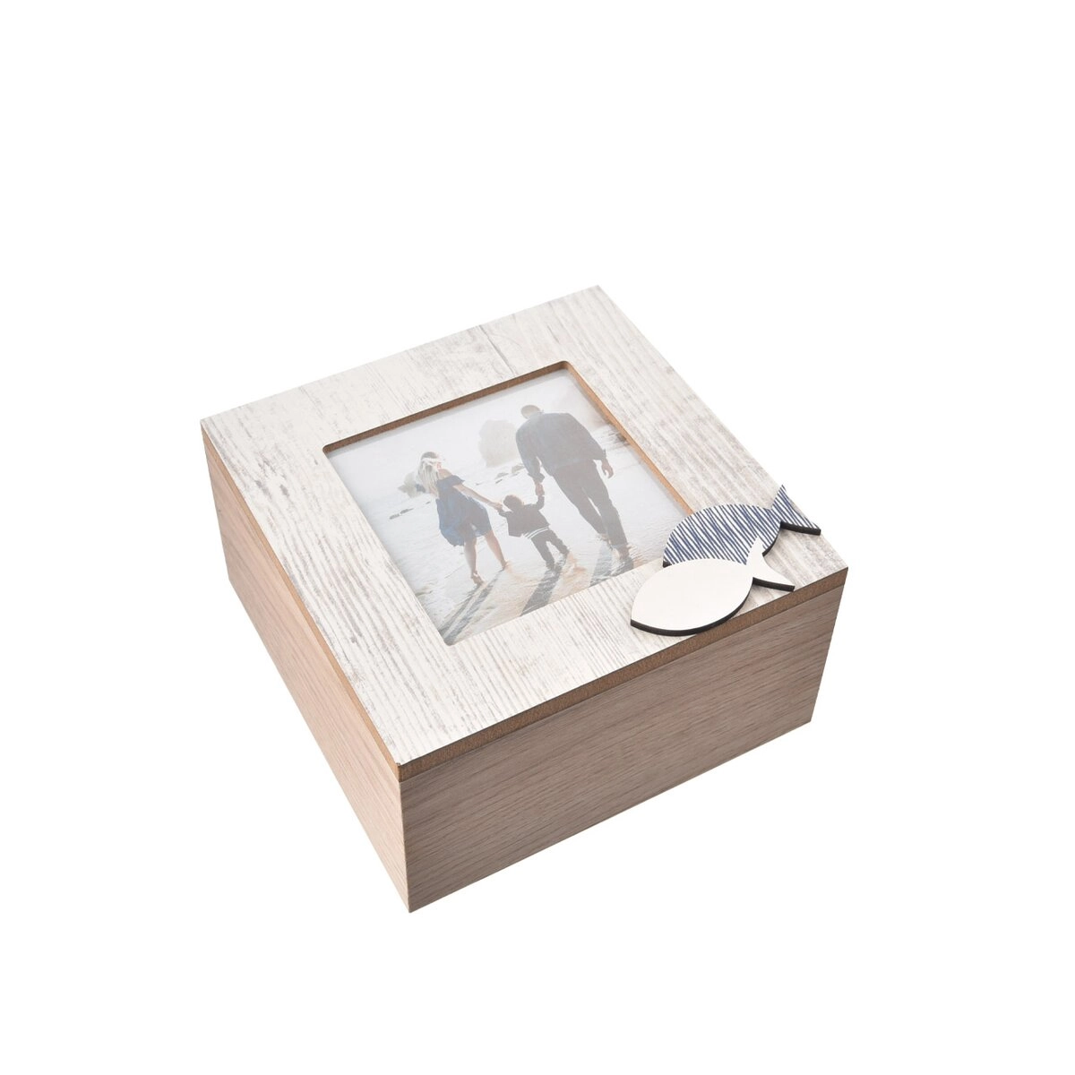 Levně Dřevěný box na fotografie Beach 15 × 15 × 7,5 cm