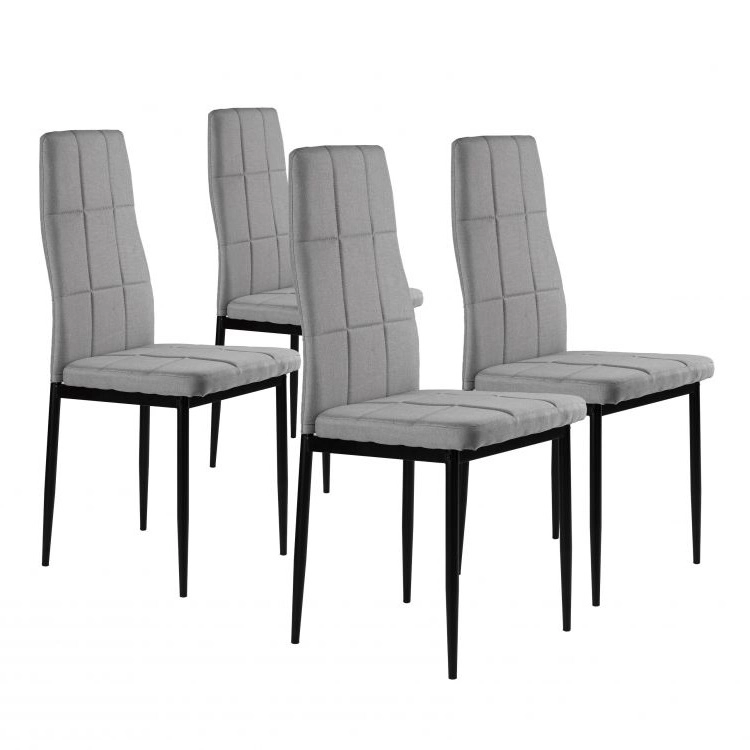 Levně Čalouněné jídelní židle šedé, sada 4 ks, ModernHome
