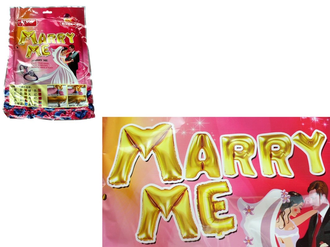 Levně InnoVibe Zlaté balónky Marry me