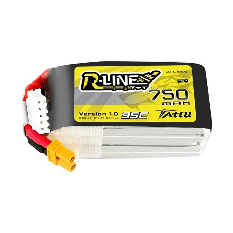 Levně Tattu r-line 750 mah 14,8 v 95c lipo baterie 4s s konektorem xt30