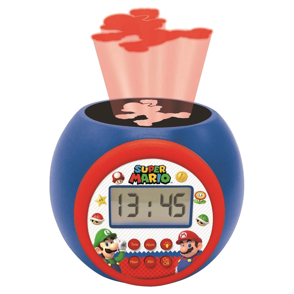 Levně Budík s projektorem SUPER MARIO a nočním světlem